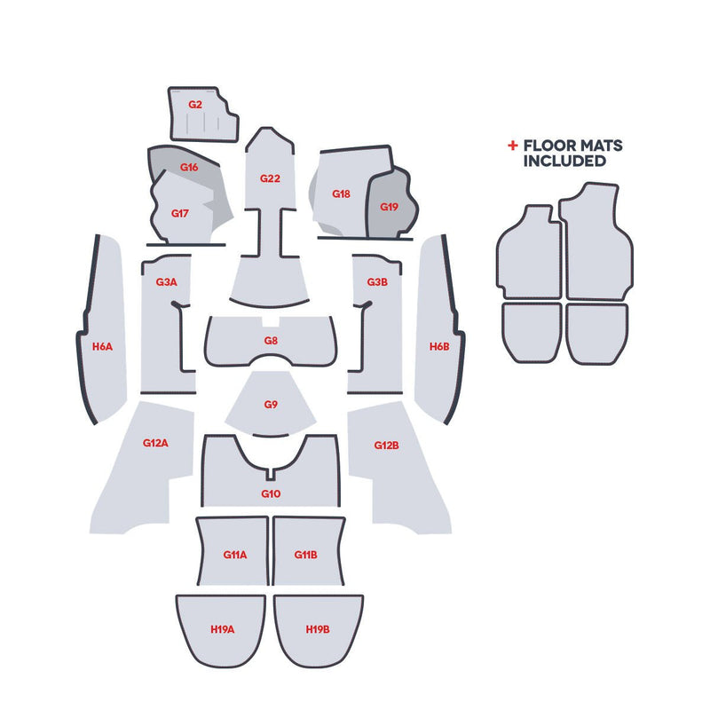 Porsche Houndstooth Carpets Set - 911/930 69-98 CB-CRPT-BLK-1