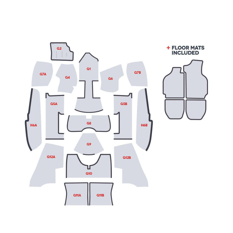 Porsche Houndstooth Carpets Set - 911/930 69-98 CB-CRPT-BLK-1