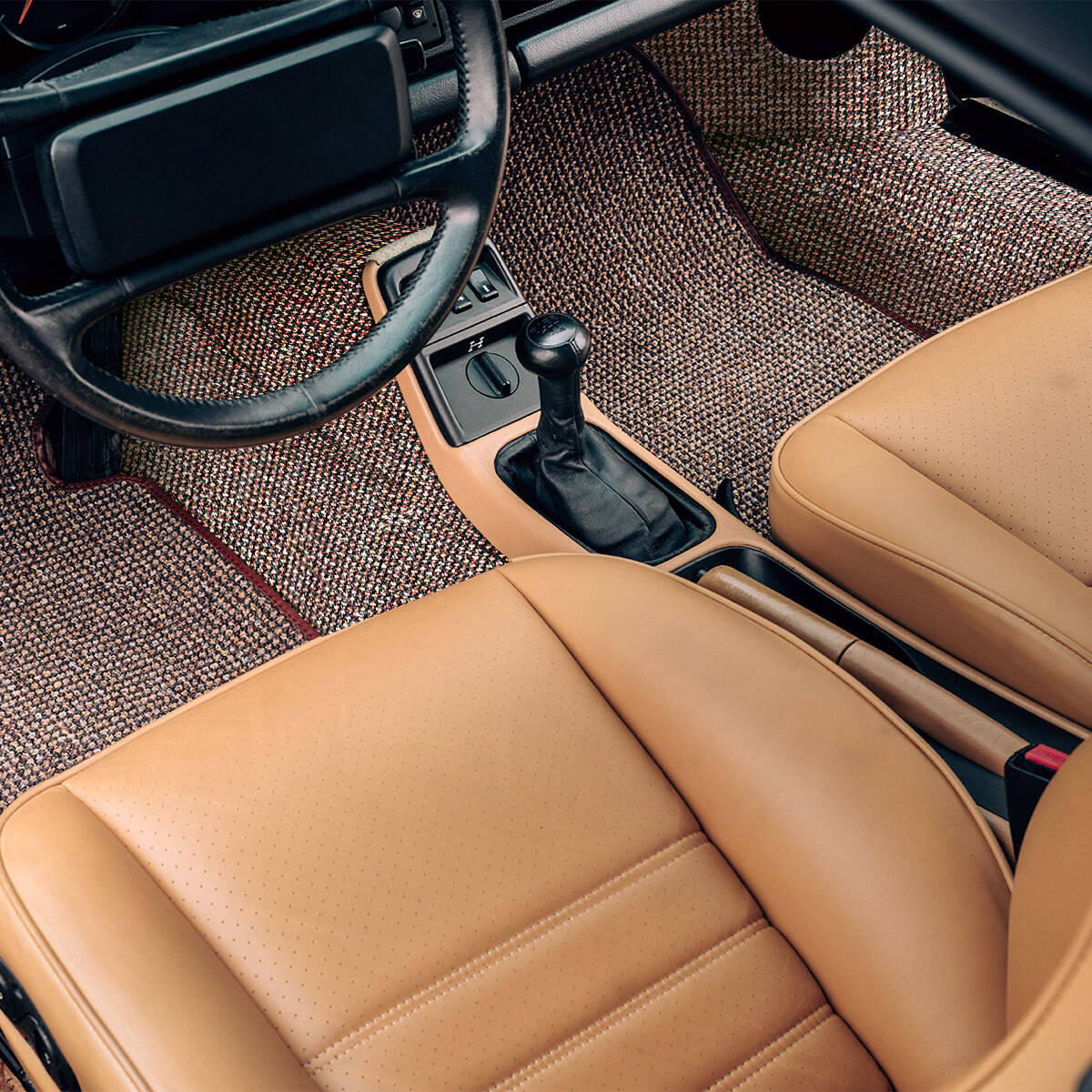 Porsche Houndstooth Carpets Set - 911/930 69-98 CB-CRPT-BLK-1