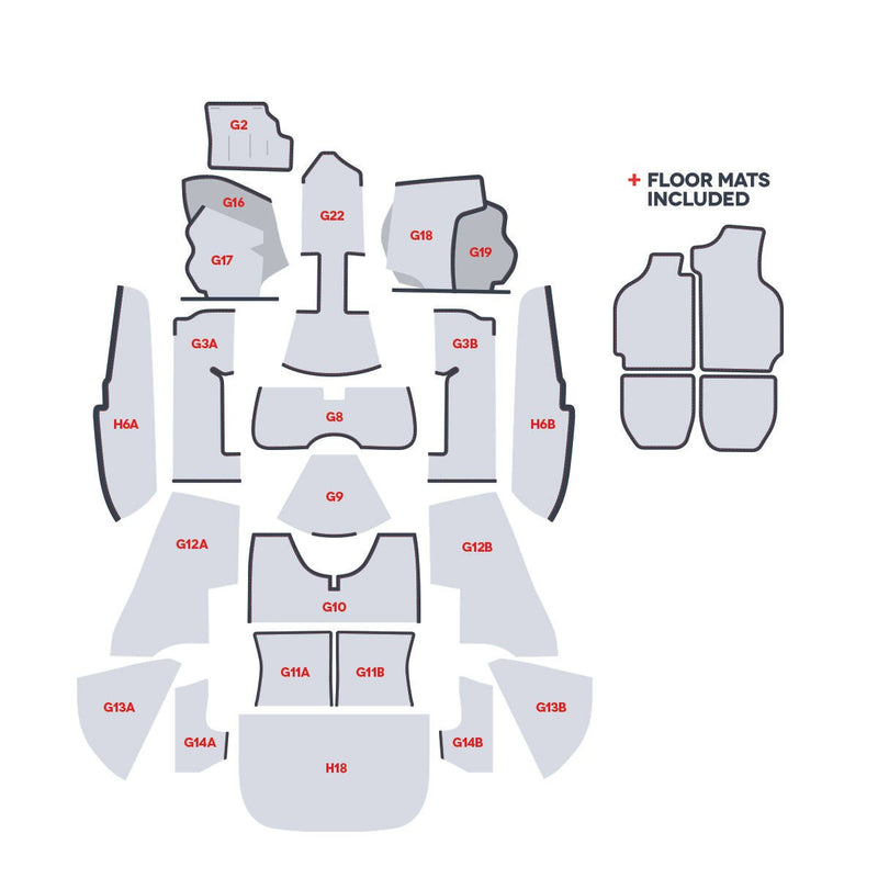 Porsche Houndstooth Carpets Set - 911/930 69-98 CB-CRPT-BLK-1