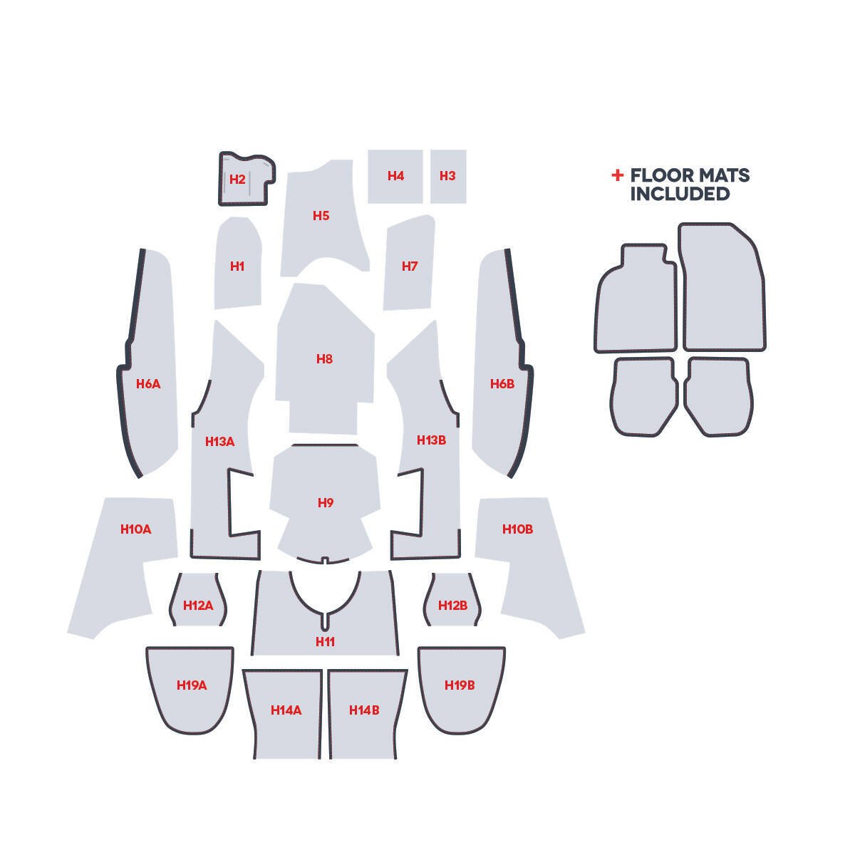 Porsche Houndstooth Carpets Set - 911/930 69-98 CB-CRPT-BLK-1