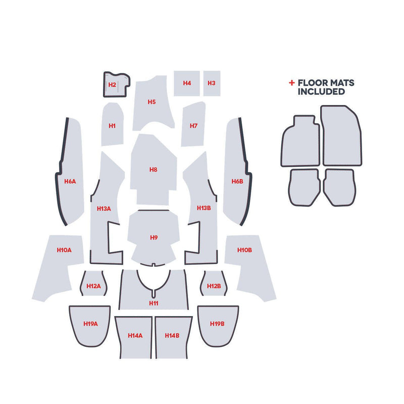 Porsche Houndstooth Carpets Set - 911/930 69-98 CB-CRPT-BLK-1