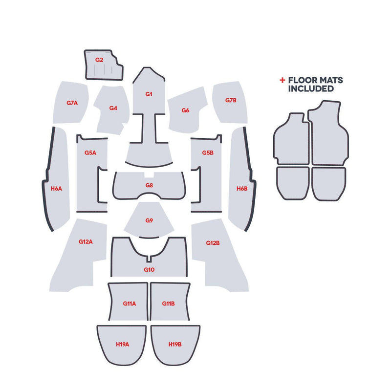 Porsche Houndstooth Carpets Set - 911/930 69-98 CB-CRPT-BLK-1