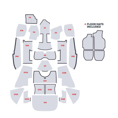 Porsche Houndstooth Carpets Set - 911/930 69-98 CB-CRPT-BLK-1