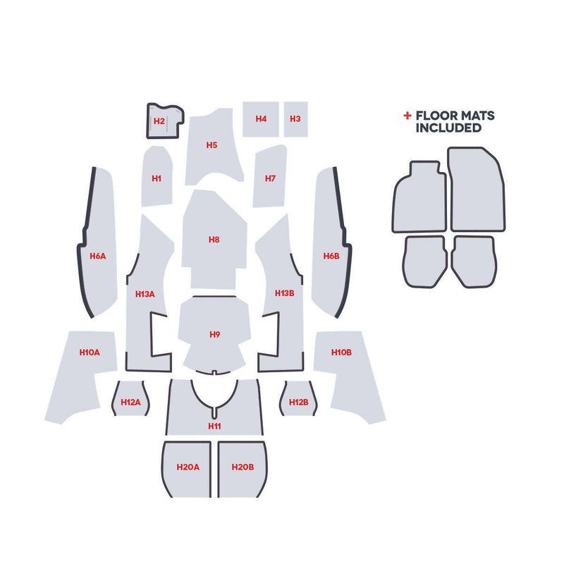 Porsche Houndstooth Carpets Set - 911/930 69-98 CB-CRPT-BLK-1