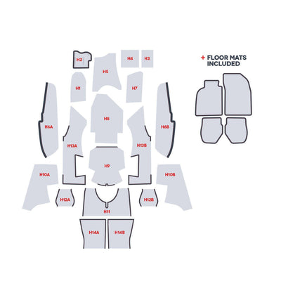 Porsche Houndstooth Carpets Set - 911/930 69-98 CB-CRPT-BLK-1