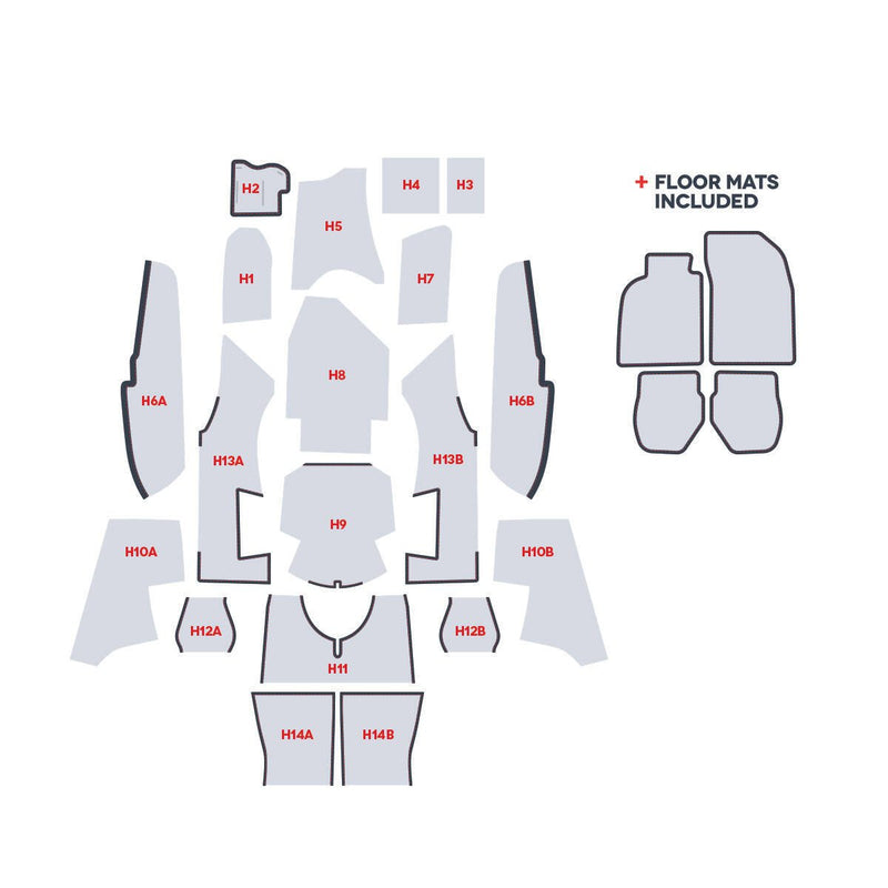 Porsche Houndstooth Carpets Set - 911/930 69-98 CB-CRPT-BLK-1