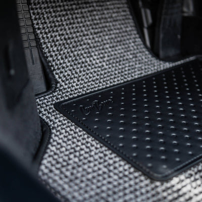 Porsche Houndstooth Floor Mats Black/Grey - CB-MATS-BLK-GRY