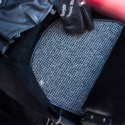 Porsche Houndstooth Floor Mats Black/Grey - CB-MATS-BLK-GRY