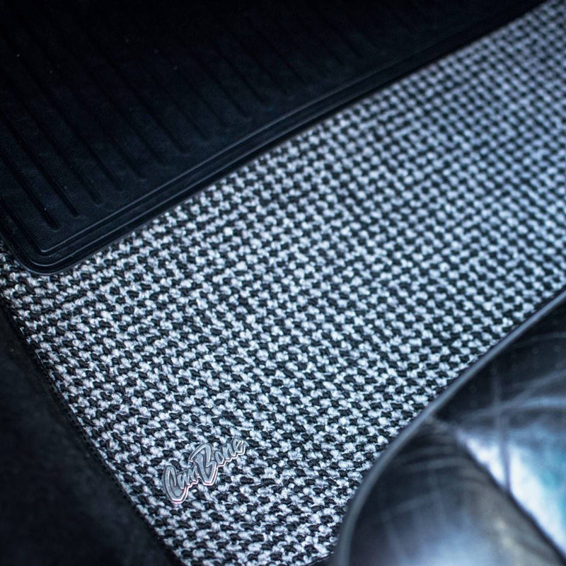 Porsche Houndstooth Floor Mats Black/Grey - CB-MATS-BLK-GRY