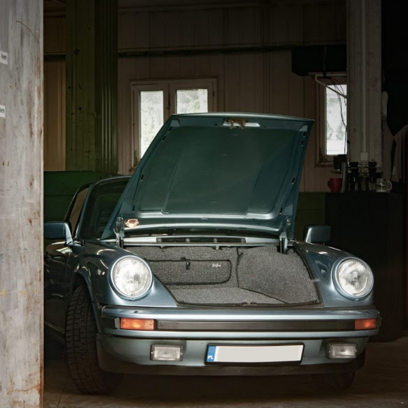 Porsche Houndstooth Trunk Mat - 911 65-98 - Macan 15-24 CB-TRMT-BLK-1