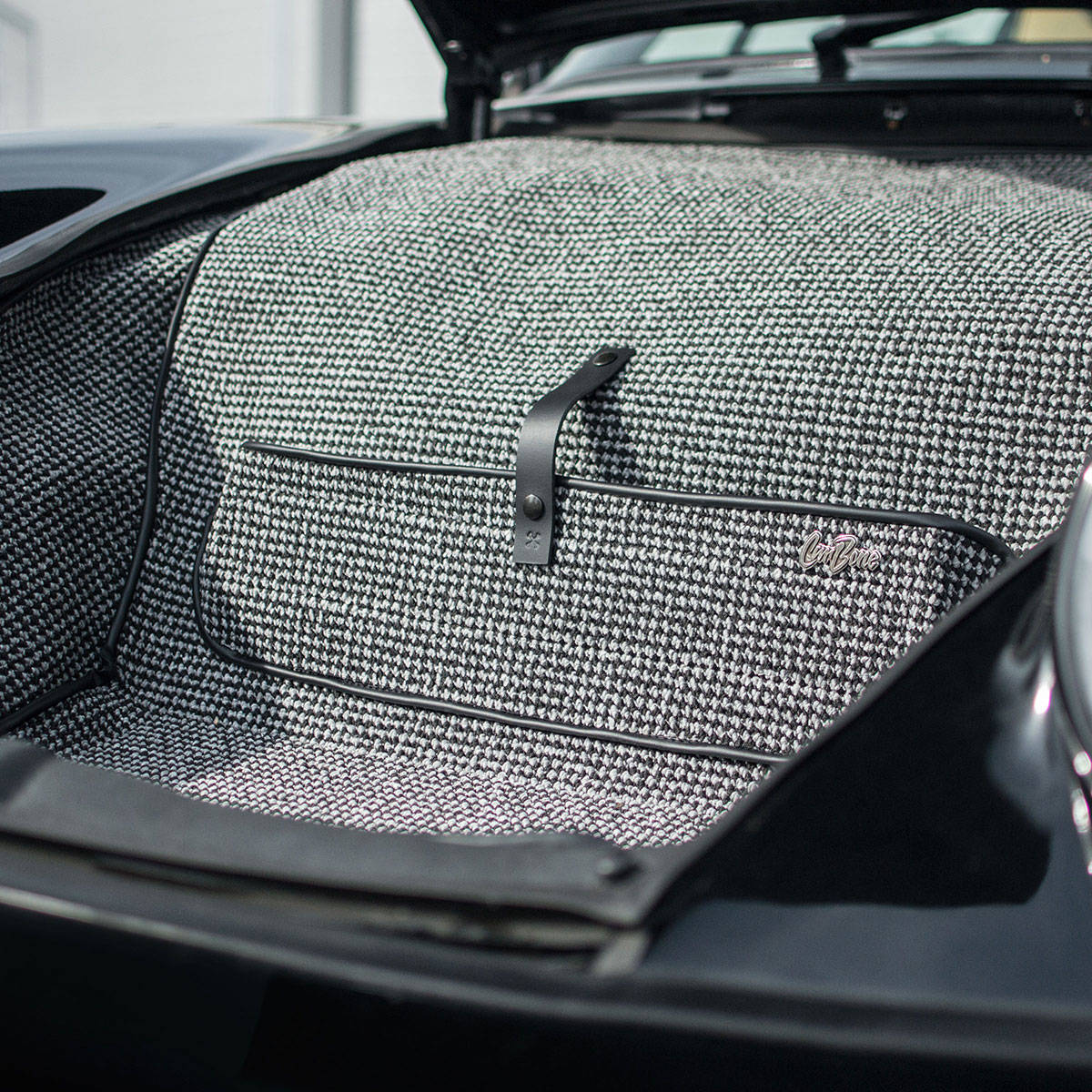 Porsche Houndstooth Trunk Mat - 911 65-98 - Macan 15-24 CB-TRMT-BLK-1