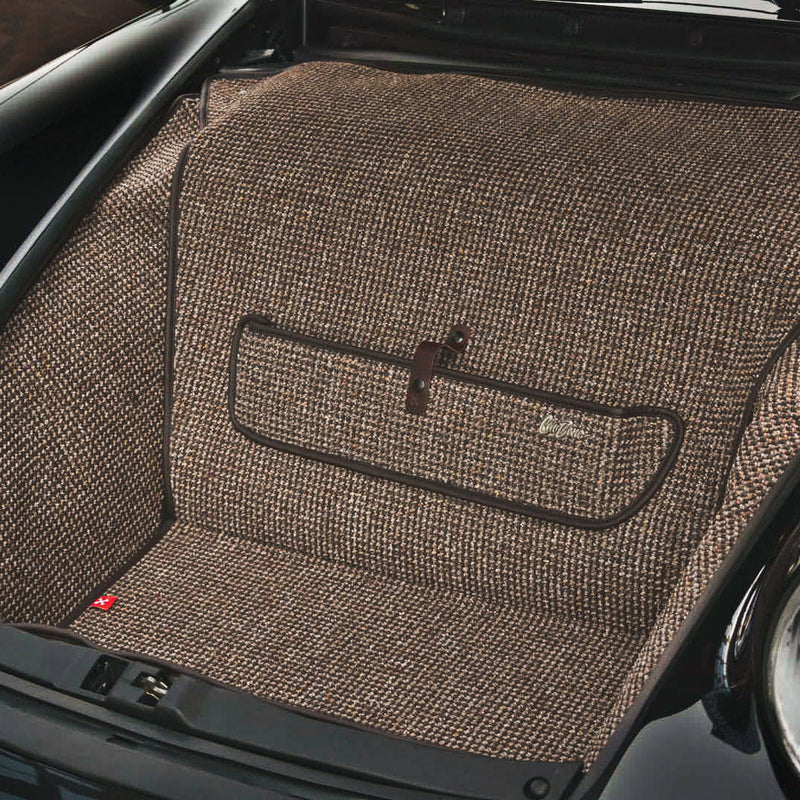 Porsche Houndstooth Trunk Mat Brown - 911 65-98 - Macan 15-24 CB-TRMT-BRW-1