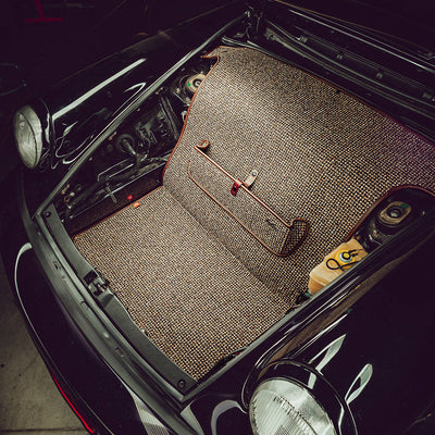 Porsche Houndstooth Trunk Mat Brown - 911 65-98 - Macan 15-24 CB-TRMT-BRW-1