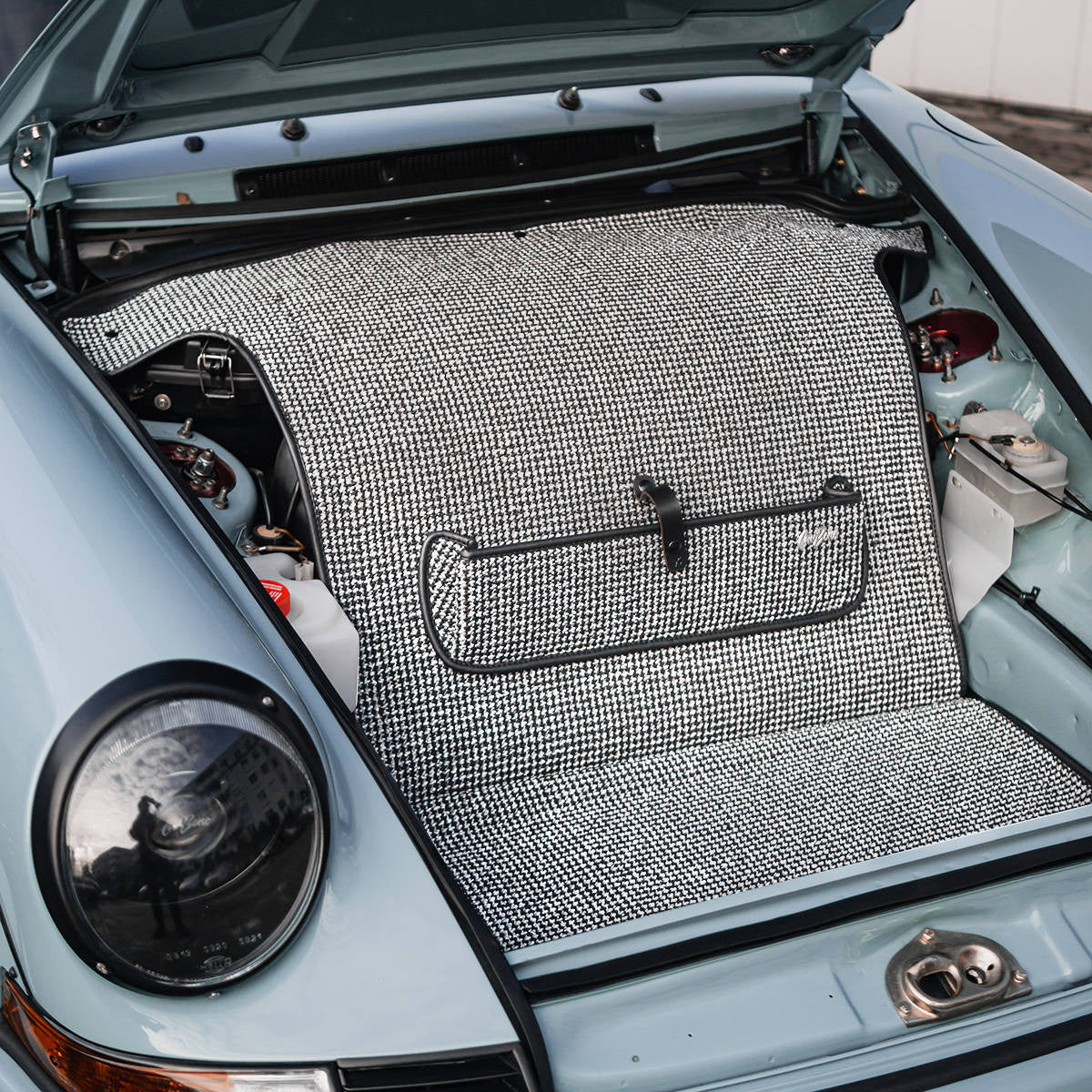 Porsche Houndstooth Trunk Mat Grey - 911 65-98 - Macan 15-24 CB-TRMT-GRY-1