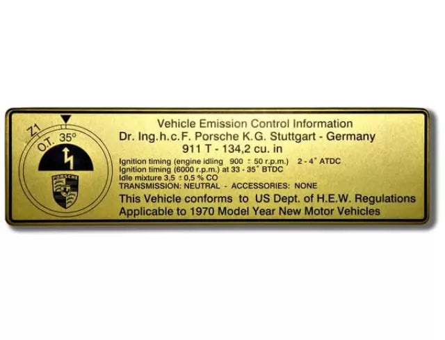 Porsche Ignition Timing Sticker - 911 70-73 911-006-509-01