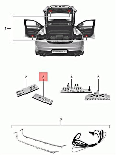 Porsche Lamp LED Module Sun Visor - 97004490123 - Panamera 97004490123
