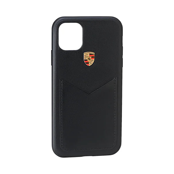 Porsche Leather Iphone 11 Case with Porsche Emblem Black WAP0300090LLTH