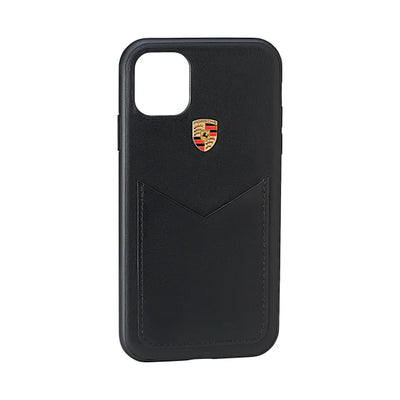 Porsche Leather Iphone 11 Case with Porsche Emblem Black WAP0300090LLTH