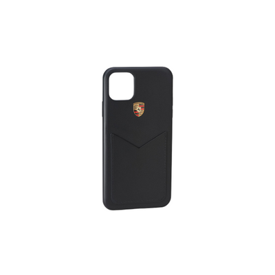 Porsche Leather Iphone 11 Pro Max Case with Porsche Emblem Black WAP0300060L002