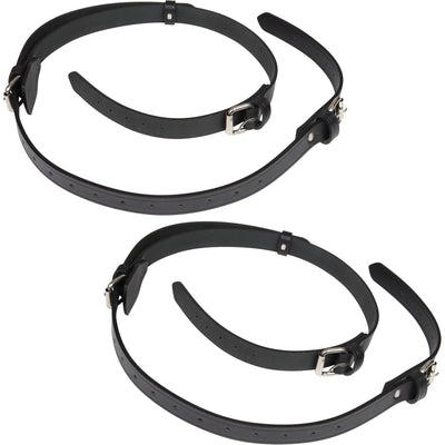 Porsche Leather Strap Set For Luggage Rack - Black - 356 50-65 1601650110