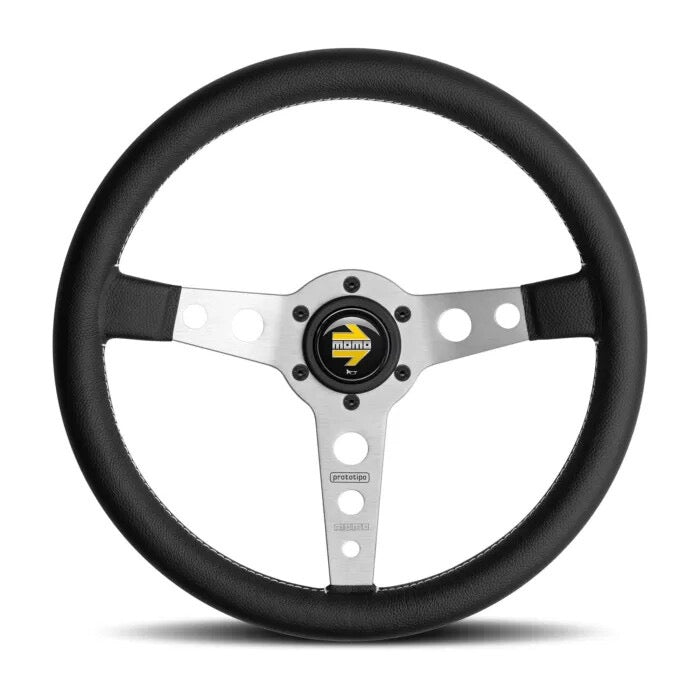 Porsche MOMO Prototipo Steering Wheel - Silver 350mm PRO35BK0S