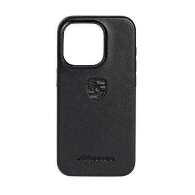 Porsche Macan Embossed iPhone 15 Pro Snap On Case - Black