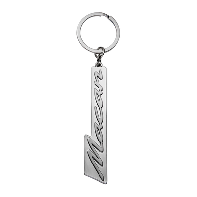 Porsche Macan Lettering Die Cast Zinc Purist Silver Key Ring