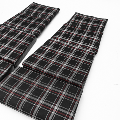 Porsche Material Tartan 18063 Grey Black - 1 Meter MAT-TART-BLK