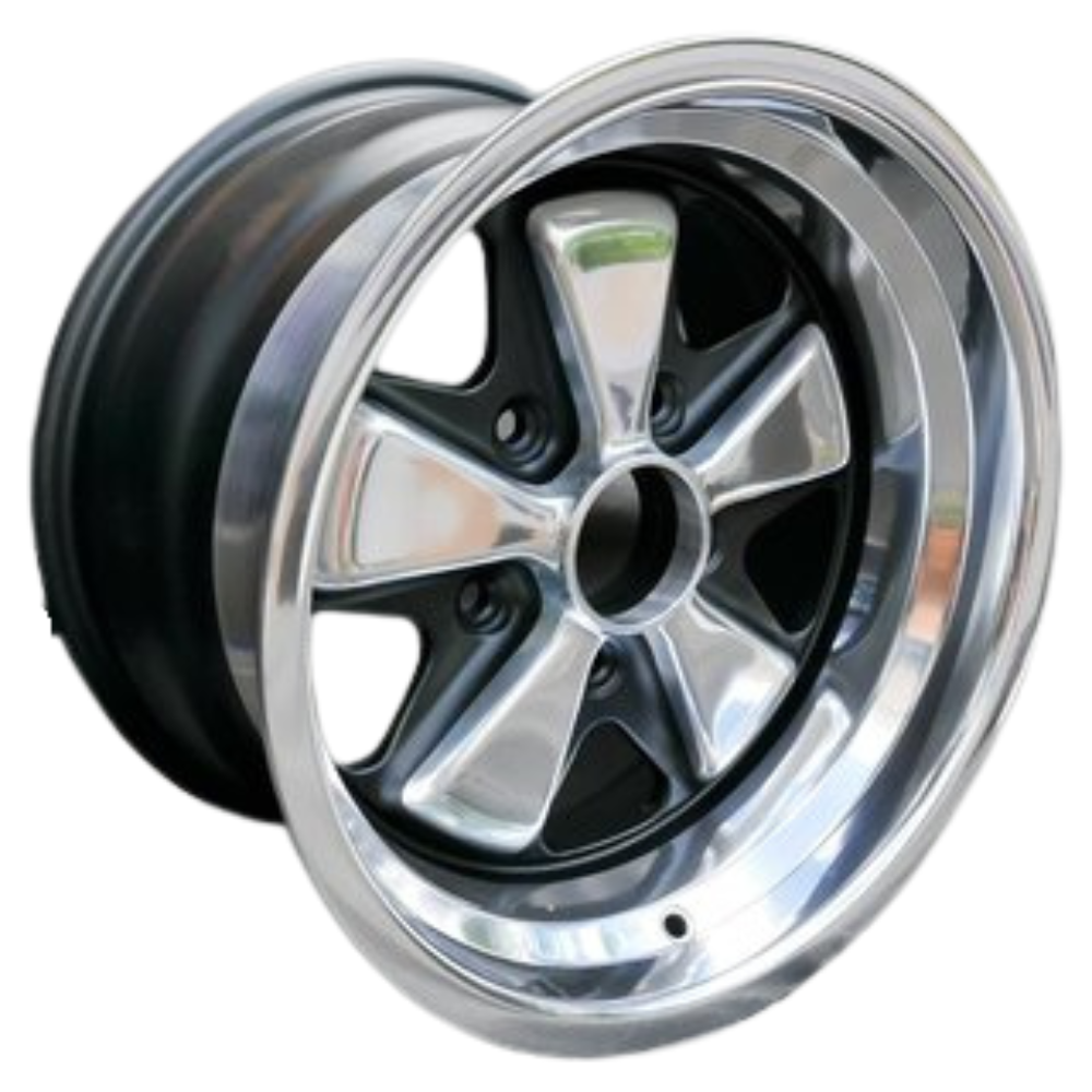 Porsche Maxilite Black/Polished Wheel 7x16 - 911/914-6/944/930 65-89 MX170016AX