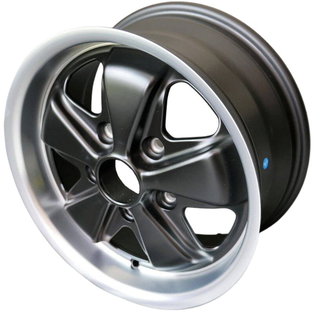 Porsche Maxilite Fuchs Black/Diamond Lip Wheel 7x15 - 911 | 1965-1971 MX170015R