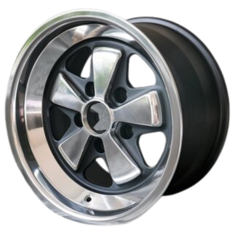 Porsche Maxilite Fuchs Matt Black/Polished Wheel 9x16 - 911/930 74-89 MX190016AX