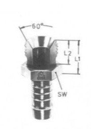 Porsche Metric Hose Nipple with Outside Thread DN NW 10 8050-1000