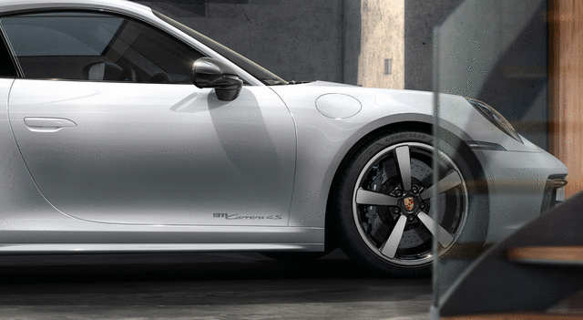 Porsche Model Designation On Doors Silver - 99204482016V04 - 992 18-23 99204482016V04
