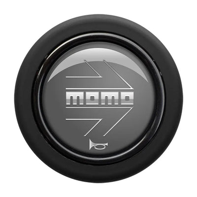 Porsche Momo Arrow Horn Button Round Lip - Anthracite - Chrome Logo HORN/LG/GREY
