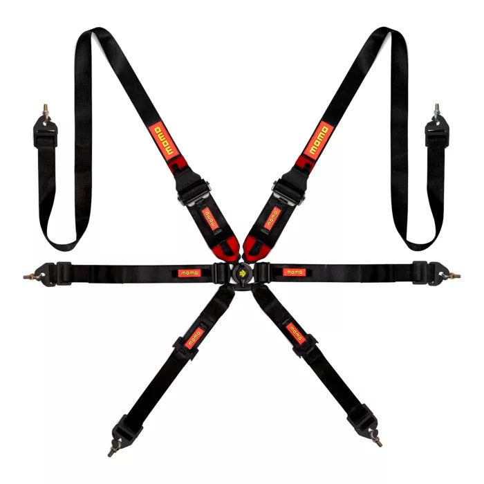Porsche Momo Motorsport 6-Point Camlock Harness System - Black MO1255120002