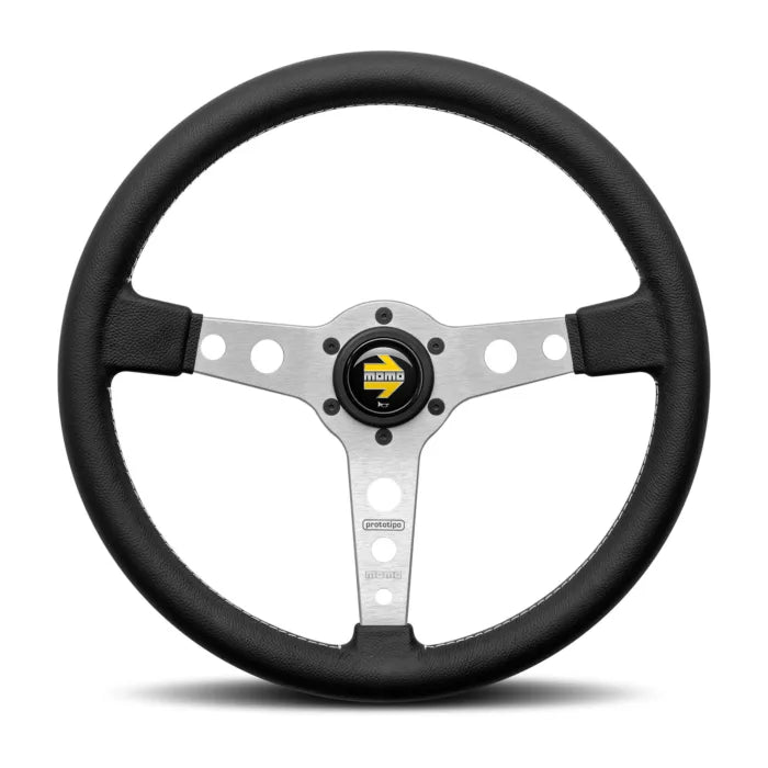 Porsche Momo Prototipo Light Gray Steering Wheel - 370 mm PRO37BK0S