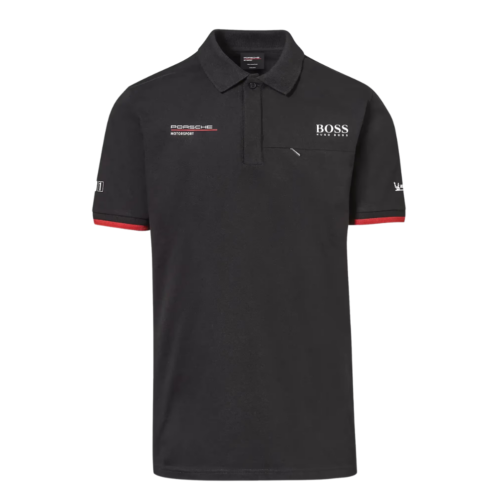 Porsche Motorsport Mens Black Polo Shirt