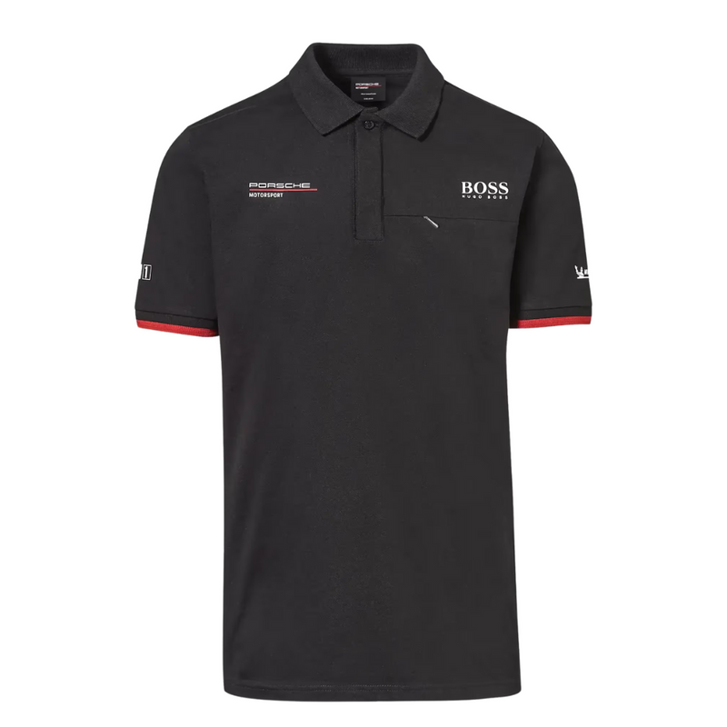 Porsche Motorsport Mens Black Polo Shirt