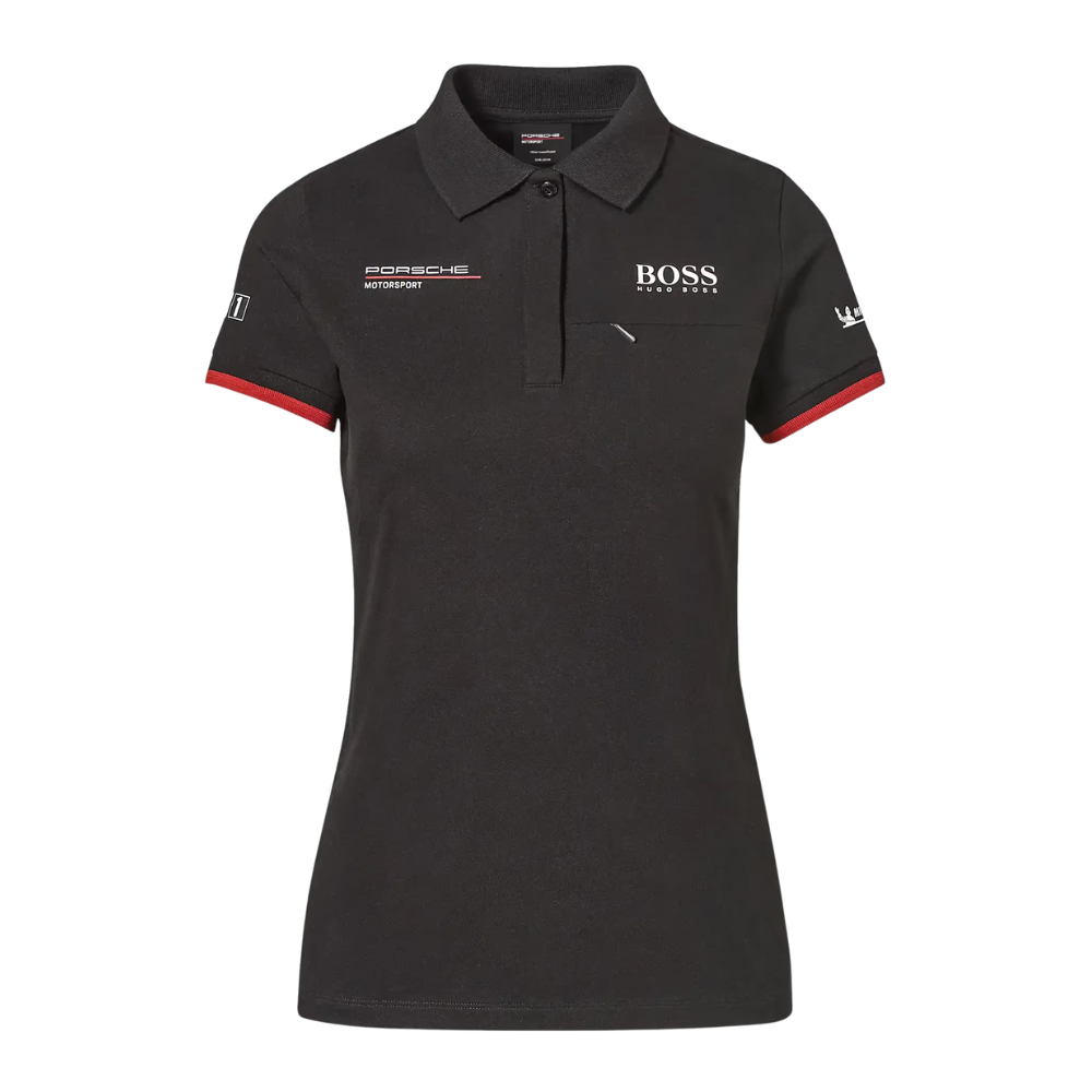 Porsche Motorsport Womens Black Polo Shirt