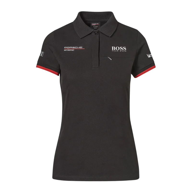 Porsche Motorsport Womens Black Polo Shirt