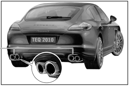 Porsche Panamera GTS Sports Tailpipes - Black - 97004420027 - Panamera 97004420027