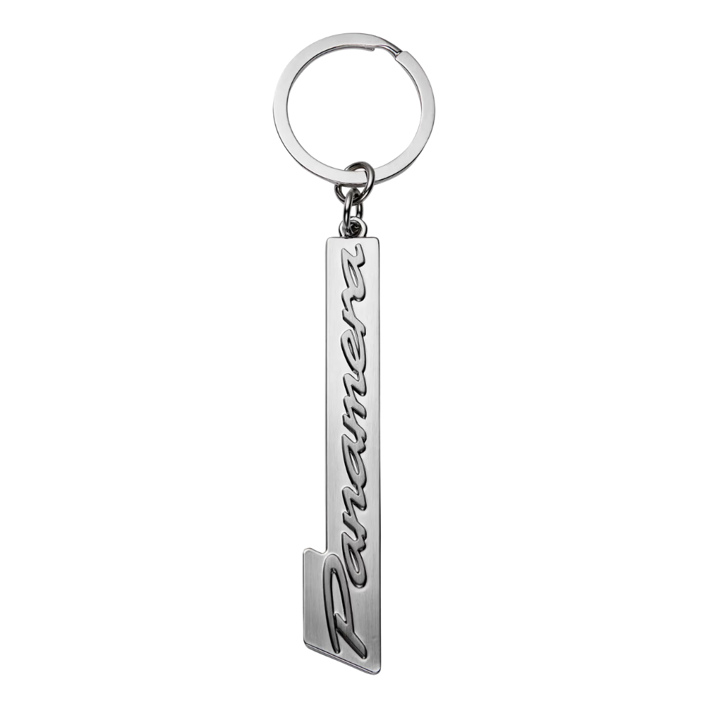 Porsche Panamera Lettering Die Cast Zinc Purist Silver Key Ring