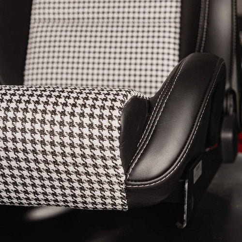 Porsche Pepita Fabric Houndstooth - Black & White 1 Meter MAT-HOU-BLK-WHT