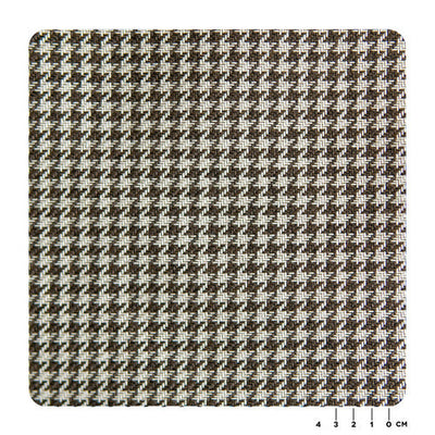 Porsche Pepita Fabric Houndstooth - Brown & White 1 Meter MAT-HOU-BRO-WHT