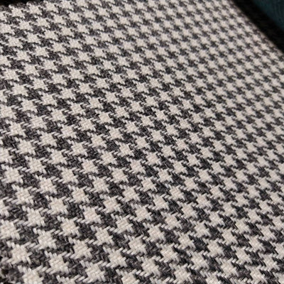 Porsche Pepita Fabric Houndstooth - Graphite & White 1 Meter MAT-HOU-GRA-WHT
