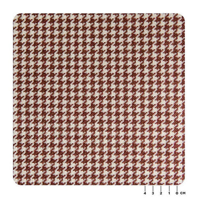 Porsche Pepita Fabric Houndstooth - Maroon & White 1 Meter MAT-HOU-MAR-WHT