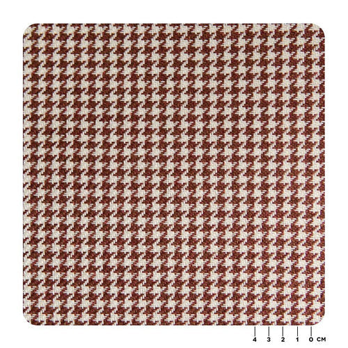 Porsche Pepita Fabric Houndstooth - Maroon & White 1 Meter MAT-HOU-MAR-WHT