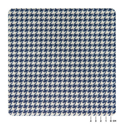 Porsche Pepita Fabric Houndstooth - Ocean & White 1 Meter MAT-HOU-OCE-WHT