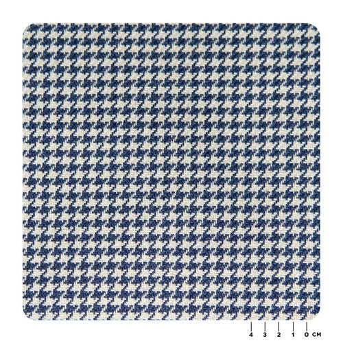 Porsche Pepita Fabric Houndstooth - Ocean & White 1 Meter MAT-HOU-OCE-WHT
